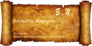 Borbély Magnusz névjegykártya